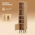 thumbnail image 3 of ELLEGNT 2 PCS 6‑Tier Storage Cabinet - 54 Inch Tall Narrow Bookcase with Adjustable Shelf, Natural, 3 of 4