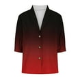 thumbnail image 5 of Women's V Neck Collared Half Sleeve Button Down Work Blouses Casual Loose Fit Basic Cotton Linen Tunic Shirt Top, 5 of 5