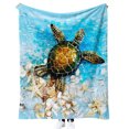 thumbnail image 1 of Manta de franela con impresión 3D, manta plegable, manta para la siesta, manta para aire acondicionado, manta gruesa, serie tortuga, 1 of 6