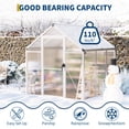 thumbnail image 3 of 6x6 FT Polycarbonate Walk-In Greenhouse – Heavy-Duty Aluminum Frame with Adjustable Vent Window & Smooth Lockable Sliding Door – Easy Setup for Backyard, Patio, Garden – White Door Handle, 3 of 8