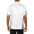 thumbnail image 3 of INSPIRE CHIC Satin Shirts for Men's Short Sleeves Collared Summer Button Down Shirts White M, 3 of 4