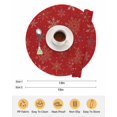 thumbnail image 6 of 13 Inch Round Placemats Set of 6, Red Christmas Snowflakes Non Slip Heat Insulation PP Table Mats, Modern Xmas Winter Minimalist Washable Place Mats for Kitchen Dining Party Table Decor, 6 of 7