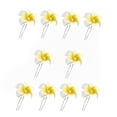 thumbnail image 1 of 10 pasadores para el pelo de flores de plumeria hawaianas blancas y amarillas para novia, boda, pasadores de pelo con perlas de cristal para mujeres, accesorios de joyería de boda, regalo para niñas,, 1 of 5