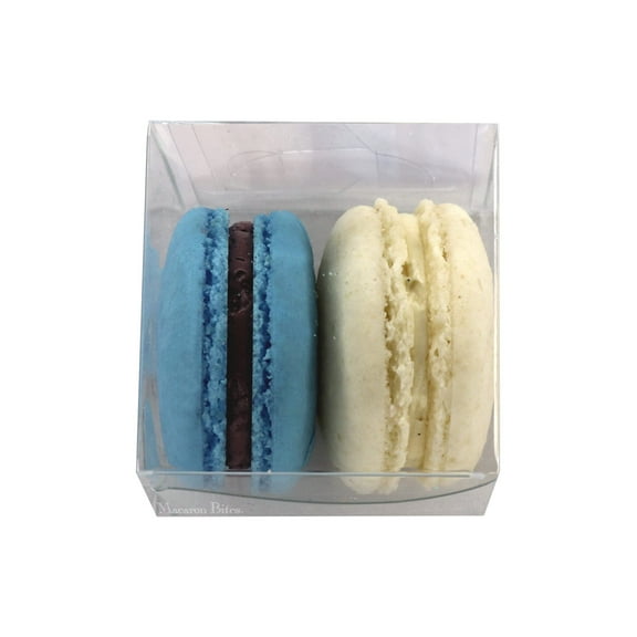 French Macarons Party Favors - 10 Pack (Blue & White) - Macarons - Mademoiselle de Paris Collections of 20 gourmet macarons Gift box - cookies are packaged for the perfect freshness