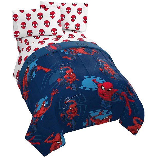 Jay Franco Marvel Spiderman Spidey Daze 5 Piece Full Bed Set - Includes  Reversible Comforter & Sheet Set Bedding - Super Soft Fade Resistant  Microfiber (Official Marvel Product) 