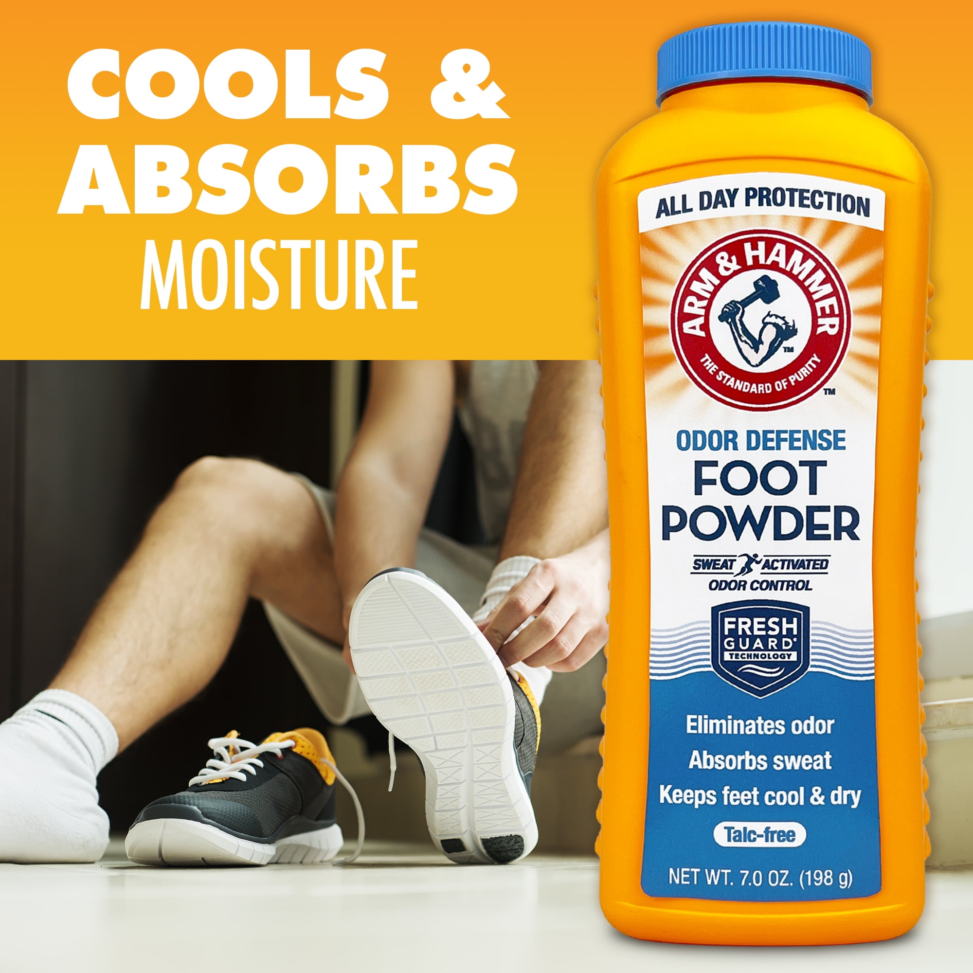 (2 pack) Arm & Hammer Fresh Scent Odor Defense Foot Powder, 7 oz