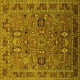thumbnail image 1 of Ahgly Company Machine Washable Indoor Square Oriental Yellow Traditional Area Rugs, 4' Square, 1 of 4