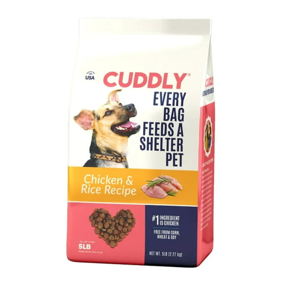 CUDDLY Dry Dog Food, Chicken and Rice, 5 lb Bag