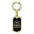 thumbnail image 4 of Than Jesus Stainless Steel or 18k Gold Premium Swivel Dog Tag Keychain, 4 of 10