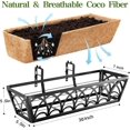 thumbnail image 4 of 30 Inch Railing Planter Box Window Boxes Planters - 2 Pack Deck Railing Planter Boxes with Adjustable Brackets Coco Liners Balcony Planters Railing Hanging for Window Flower Boxes Outdoor Garden, 4 of 12