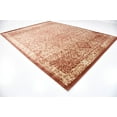 thumbnail image 2 of 10' x 13' Brick Red and Creamy Ivory Bohemian Border Rectangular Area Throw Rug, 2 of 8