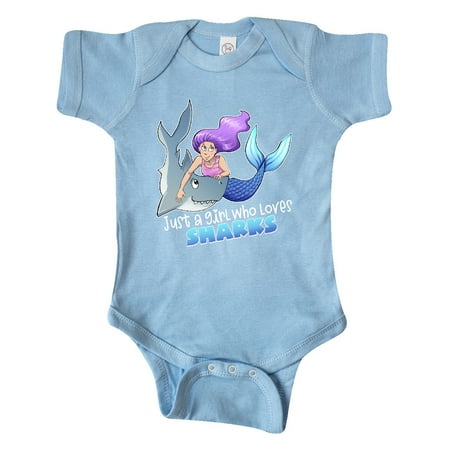 

Inktastic Just a Girl Who Loves Sharks- Mermaid Gift Baby Girl Bodysuit