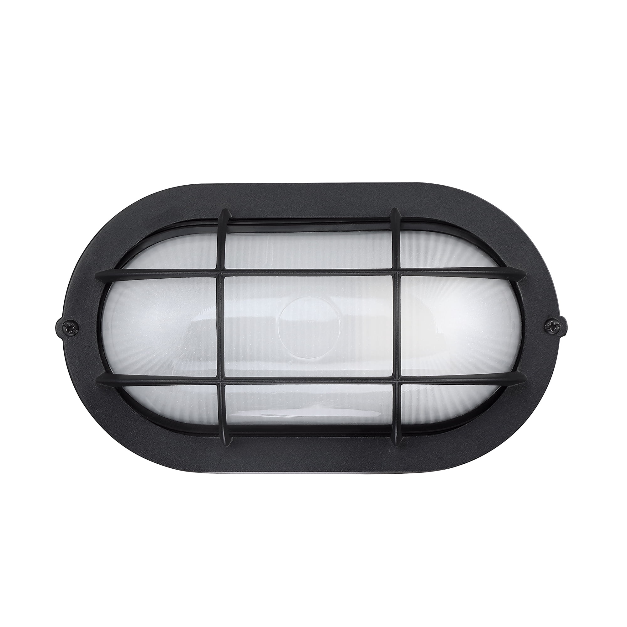 Industrial LED Outdoor Light Fixture Wall Mount with Ellipse Frosted Glass Shade, Dimmable, 3000K, 450 Lumens