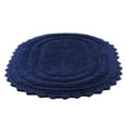 thumbnail image 4 of TreeWool, Cotton Bath Rugs with Crochet Border, Reversible Oval (17" x 24", Navy Blue, 2-Pack), 4 of 7