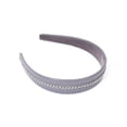 thumbnail image 1 of Bellefixe Diadema de cuero vegano gris de 1" para mujer con adorno de eslabones de cadena plateados, 1 of 5