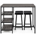 thumbnail image 1 of Topbuy 3PC Ensemble de Table à Manger Ensemble de Table de Bar de Pub 3 Étagères de Rangement avec 2 Tabourets de Pub Rembourrés, 1 of 9
