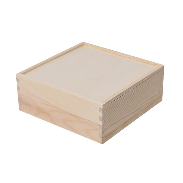 Ruiboury Jewelry Storage Case Wooden Box Essential Accessory For Organizing Small Tools Beads And Crafts Anniversaries Rings wood color 20x20x8cm
