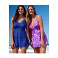 thumbnail image 5 of Swim 365 Women's Plus Size Loop-Strap V-Neck Tummy Control Two-Piece Swim Dress, 5 of 6