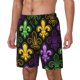 thumbnail image 1 of Balery Mardi Gras1 Bañador para hombre, shorts de playa de secado rápido con entrepierna y forro de compresión-XX-Large, 1 of 6