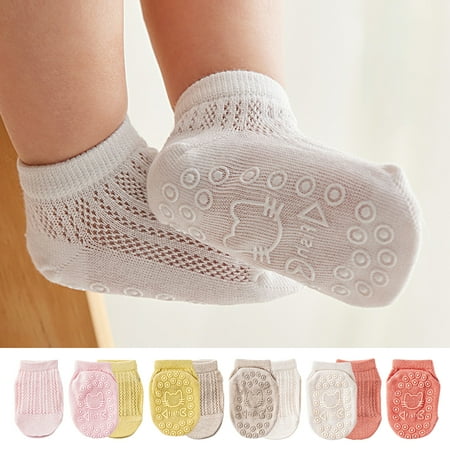 

Yesbay 2 Pcs Baby Socks Super Soft Fade-Resistant Cotton Toddler Kids Solid Eyelet Ankle Dress Socks Birthday Gift