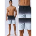 thumbnail image 4 of DARING DIVA Men's Gradient Color Drawstring Elastic Waist Lining Swimming Trunks 36 Gray, 4 of 6