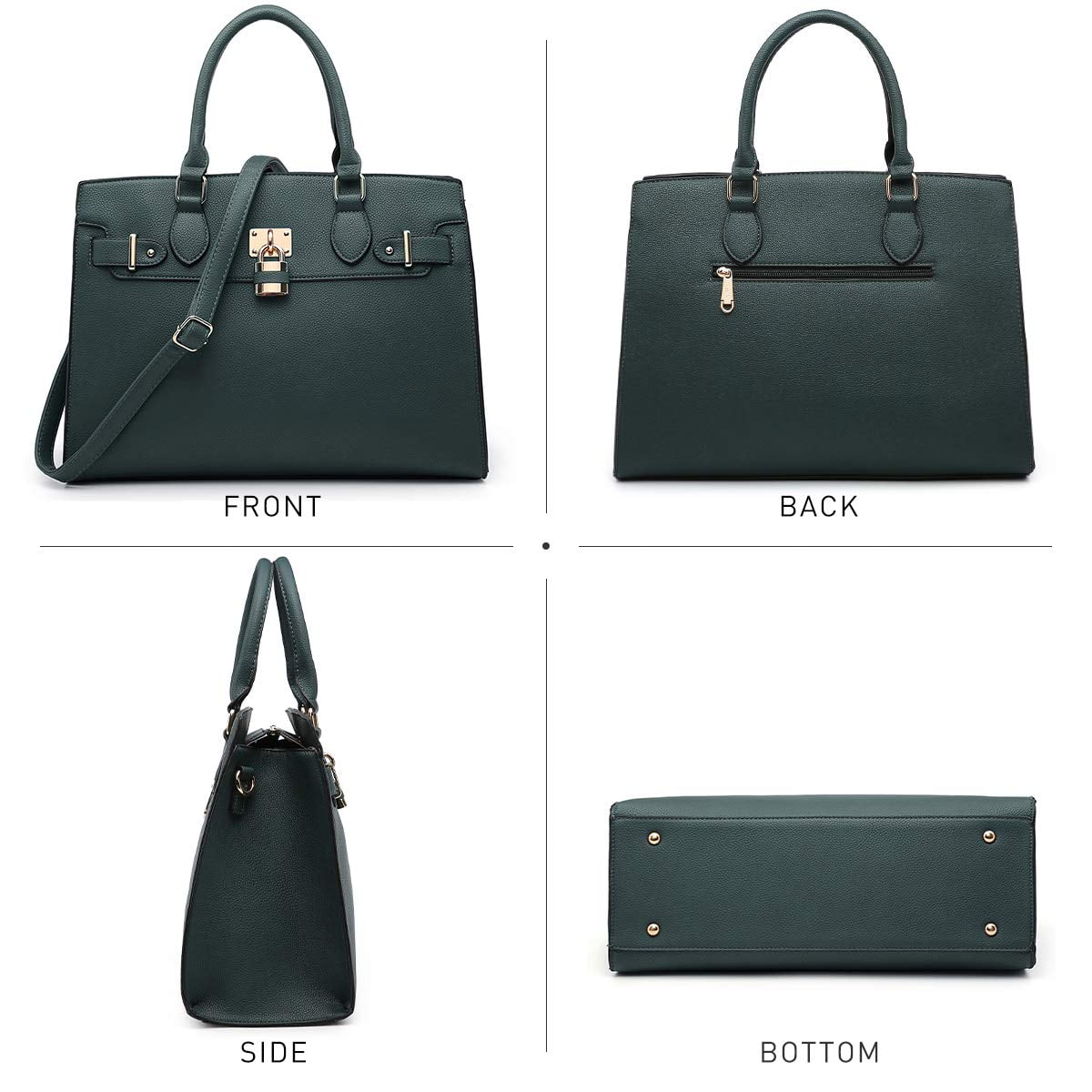 Dasein Women Handbags and Purses Ladies Shoulder Bag Top Handle Satchel Tote Work Bag with Matching Clutch