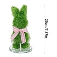 thumbnail image 4 of POLISE Spaces Woven Grass Bunny with Pink Bow 8 Inch Easter Tabletop Decor on Clear Stand, Artificial Spring Ornament for Home, Patio or Garden, Festive Holiday Gift, 4 of 8