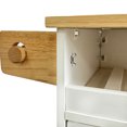 44 Inch Kitchen Island Cart with Solid Wood Top Wine Storage Spice Rack