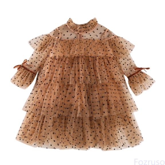 Fozruso Little Girls Dresses Toddler Girls Long Sleeve Ruffles Dress Dance Party Dresses Clothes Sizes 18-24 Months