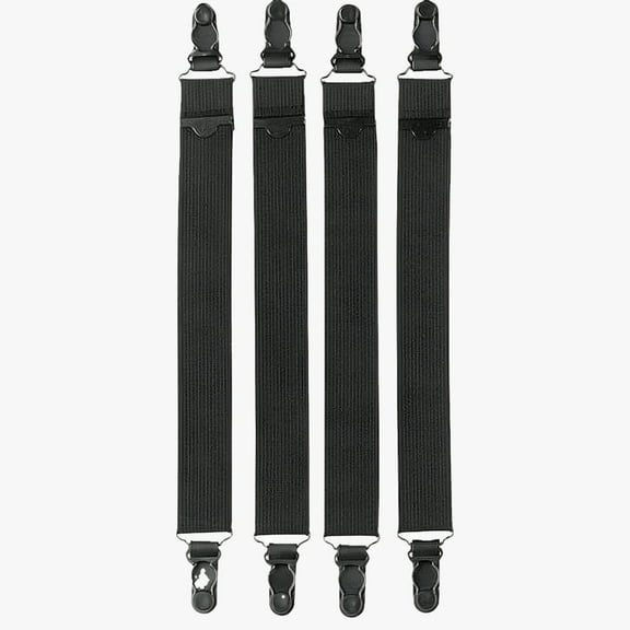 Vanguard CLOTH Adjustable Heavy Duty Shirt Garter, Black, 2 Pair