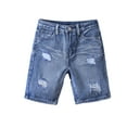 thumbnail image 2 of NAISIBABY Boys Denim Shorts, with Pockets Elastic Waist Slim Fit Casual Fashion Shorts Blue 11T, 2 of 6