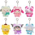 thumbnail image 4 of Peluche de Hello Kittys de 10 cm de Sanrio Kawaii, bonito oso marrón de peluche, muñeco de peluche suave, colgante, juguetes para niñas, regalo, 4 of 5