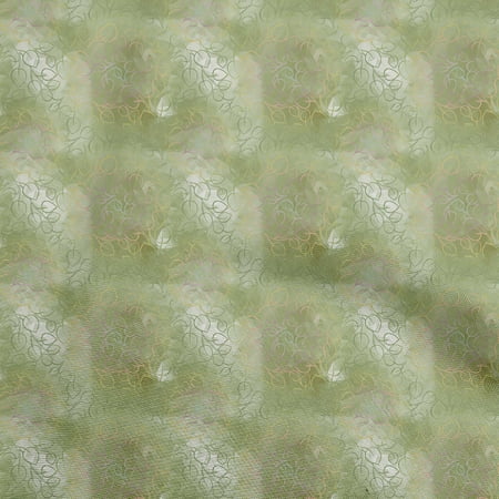 oneOone Cotton Cambric Pear Green Fabric Leaves Quilting Supplies Print Sewing Fabric By The Yard 56 Inch Wide-aA
