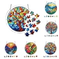 thumbnail image 6 of Sulaicai Acrylic Puzzle Suncatcher Window Hanging, 7.5 Inch Stained Glass Style DIY Puzzle Sun Catcher Decor Panel, Aesthetic Home Ornament Birthday Gift for Women Mom, 6 of 6