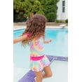 thumbnail image 3 of Toddler Girls One Piece Bathing Suit Bikini Top Rash Guard Skort and Bottom 5 Swimsuit Set Toddler to Big Kid, 3 of 5