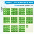 thumbnail image 2 of Uxcell 2" Consecutive Number Stickers 1 Set Self Adhesive Number Decals Green, 2 of 6