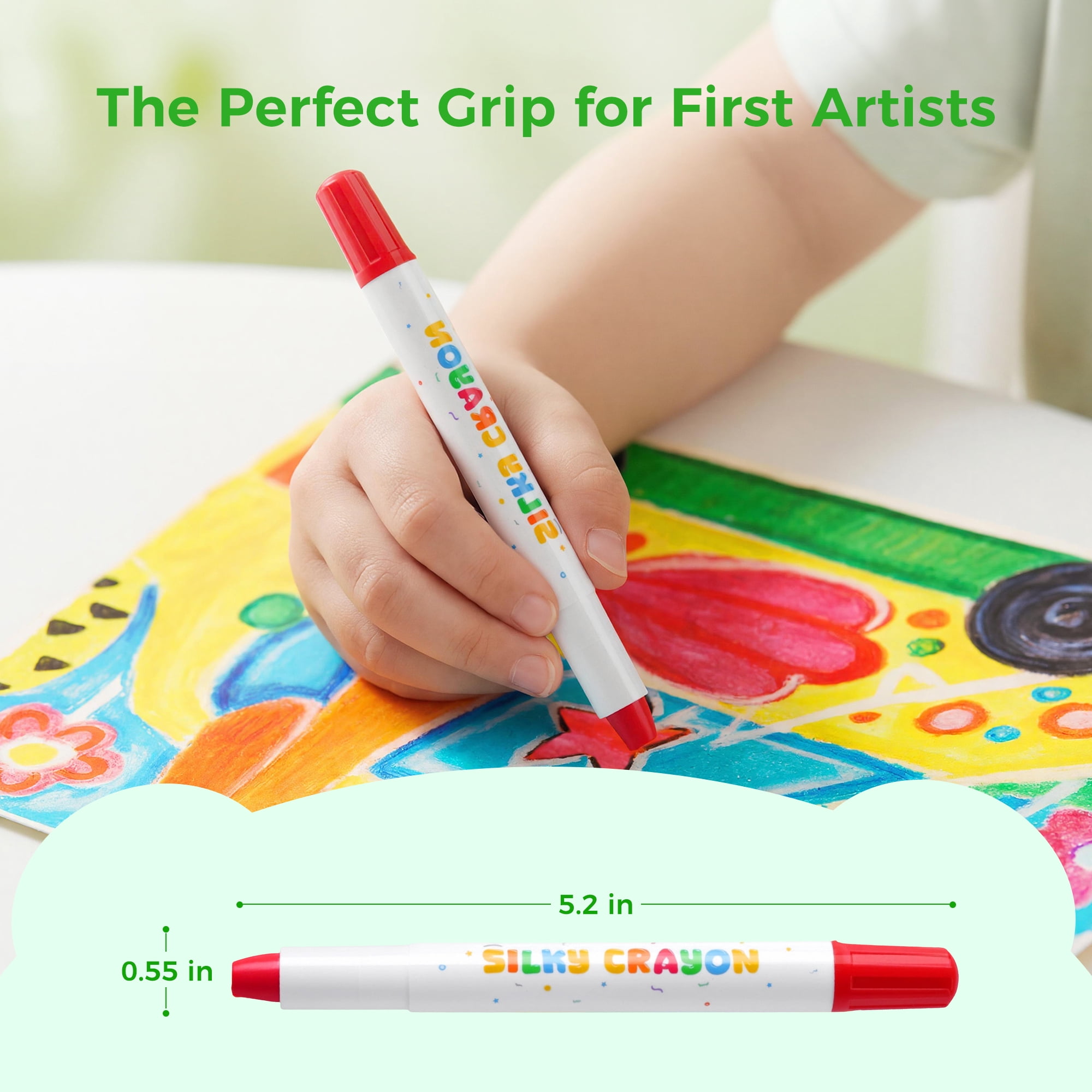 RuiHawk Twist Crayons for Toddlers & Kids, 36 Colors Ultra-Silky Smooth & Easy-Grip Crayons, Non-Toxic Washable Art Supplies, Ultimate Art Gift Kit for Kids Ages 2-4, 3-6