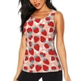 thumbnail image 1 of Balery Red Strawberry Camiseta sin mangas estampada ligera para mujer, tops de entrenamiento sin mangas, camisetas de yoga transpirables de secado rápido.-X-Large, 1 of 7
