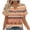 #0259-Orange, variant on Women Boho Tops Short Sleeve V Neck Stripe Print Dolman Sleeve Loose Casual Blouses Street Travel Gathering Relax