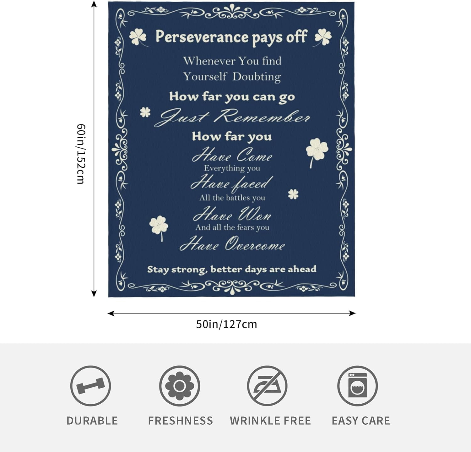Inspirational Gifts for Women, Motivational Cheer up Encouragement Gifts for Woman Blanket, AA Sober Sobriety Gift for Men Women, Positive Uplifting Gift for Woman in Hard Times