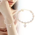 thumbnail image 5 of Love Heart Bracelet Alloy Adjustable Bangle Bracelets for Womens Gifts Simple Cubic Zirconia Birthstone, 5 of 6