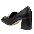 thumbnail image 5 of FSJ Women Dress Square Closed Toe Loafer Shoes Comfort Chunky High Heeled Pumps with Chain Decor Soft Color All Seasons for Lady, 5 of 6