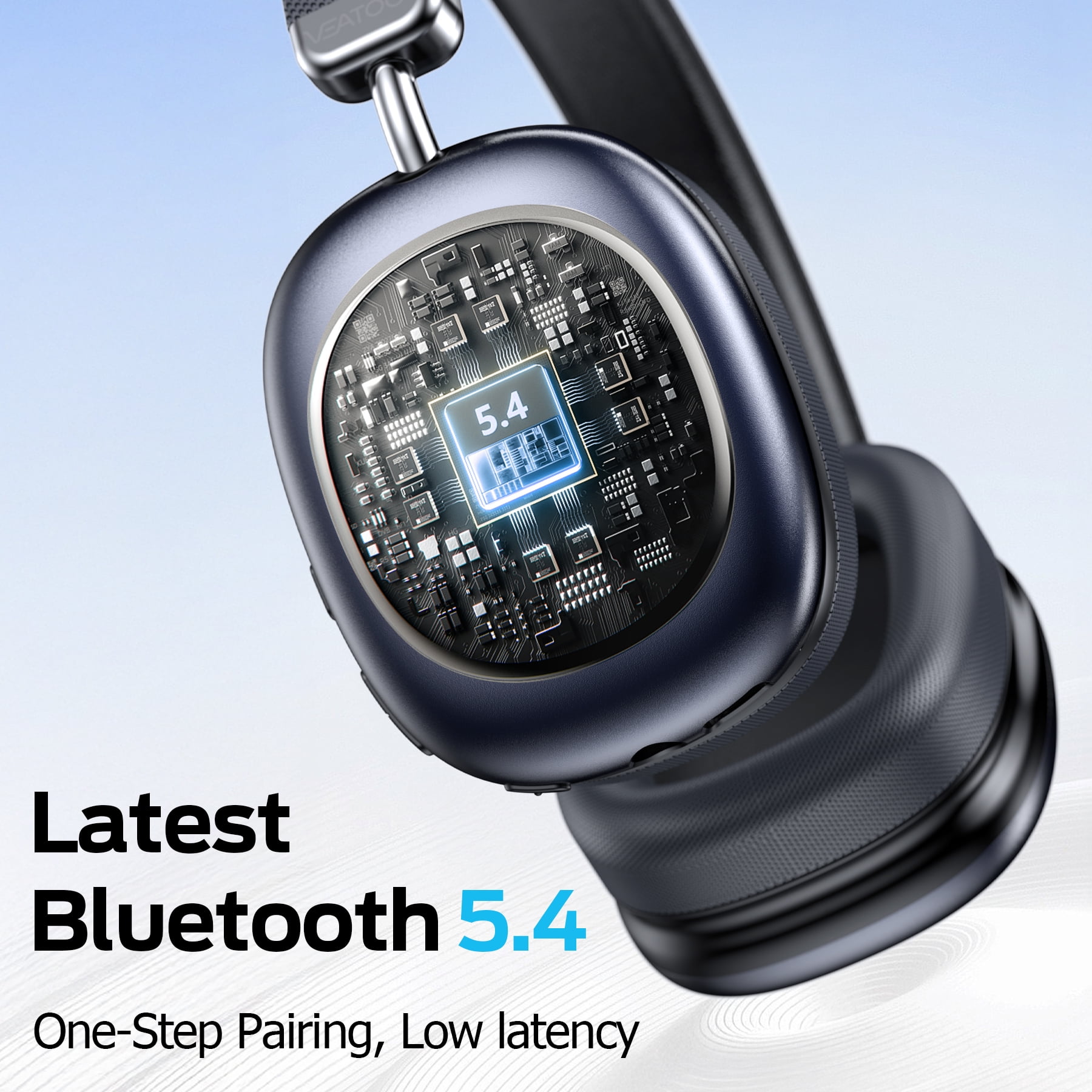 Bluetooth Headphones Over Ear, 65Hrs Playtime Wireless Headphones,Bass Boosted by 90%,Lightweight Headset with Deep Bass, Clear Call with 4 Noise Cancelling Mics,Low Latency for Travel Work Cellphone thumbnail 6