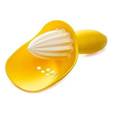 Joseph Joseph 20028 Catcher Citrus Reamer with Seed Catcher, Yellow