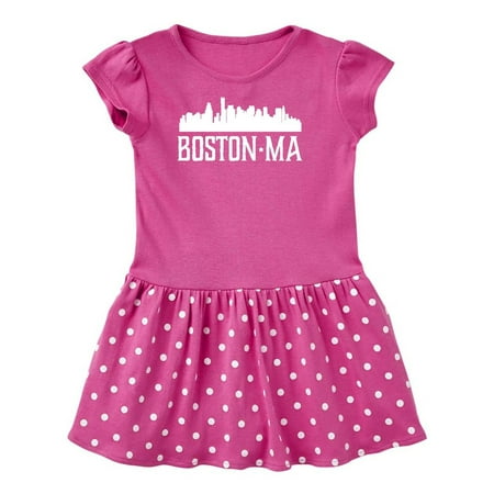 

Inktastic Boston Massachussetts Skyline City Silhouette Gift Toddler Girl Dress