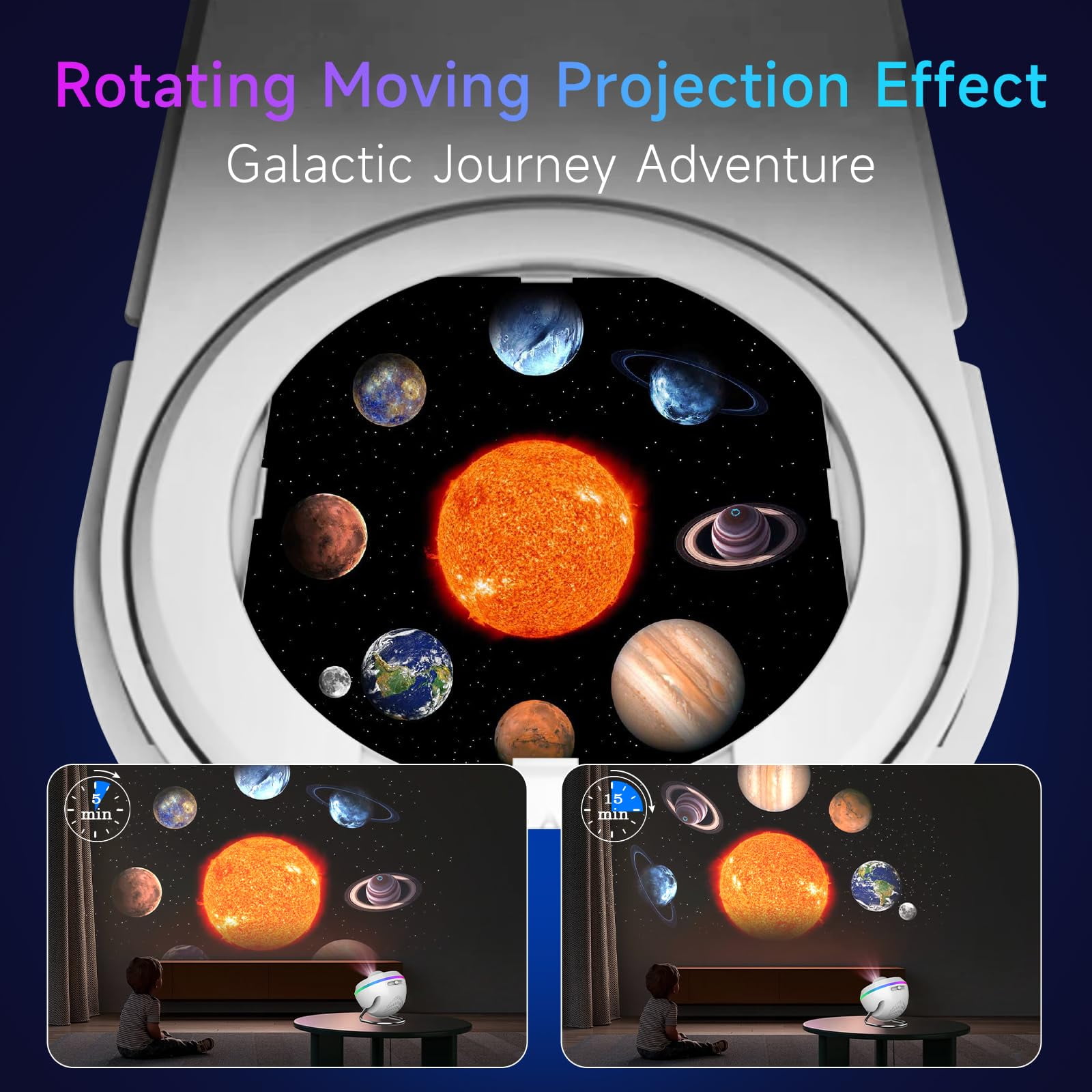 Planetarium Galaxy Projector for Bedroom, 4K 13 in 1 HD Star Projector for Adults & Kids, Timer Adjustable Night Light with Meteor Milky Way Knob , Space Lamp Room Decor for Teens,White