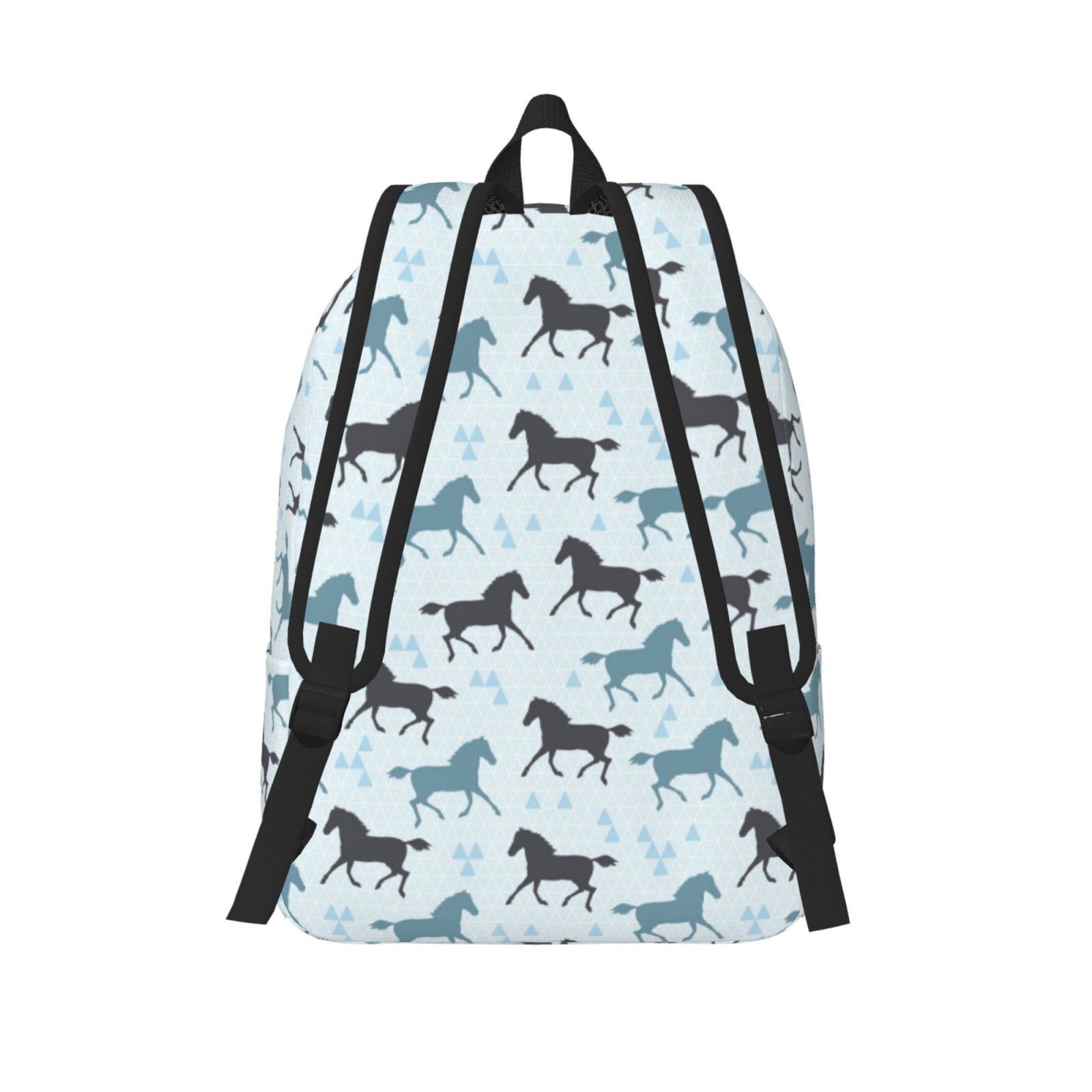 Travel Laptop Backpack - Minimalist Horse Triangle Lightweight Canvas Backpack, Wear Resistant Computer Backpack Bag Fit {sizeName} Laptop for Men Women with Adjustable Padded Shoulder Straps