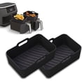 thumbnail image 1 of 2 Pack Air Fryer Mold Accessory for Ninja Foodi AF400EU AF300EU 9.5L, Silicone Airfryer Pot, 1 of 4