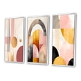 thumbnail image 3 of Designart "Retro Pink Gold Art Nouveau Elegance" Modern Geometric Framed Wall Art Set Of 3 - Pink Abstract Frame Gallery Wall Set For Home Decor, 3 of 7