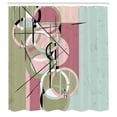 thumbnail image 2 of Ambesonne Modern Art Shower Curtain, Retro Surreal Abstract, 69"Wx75"L, Pale Khaki, 2 of 4